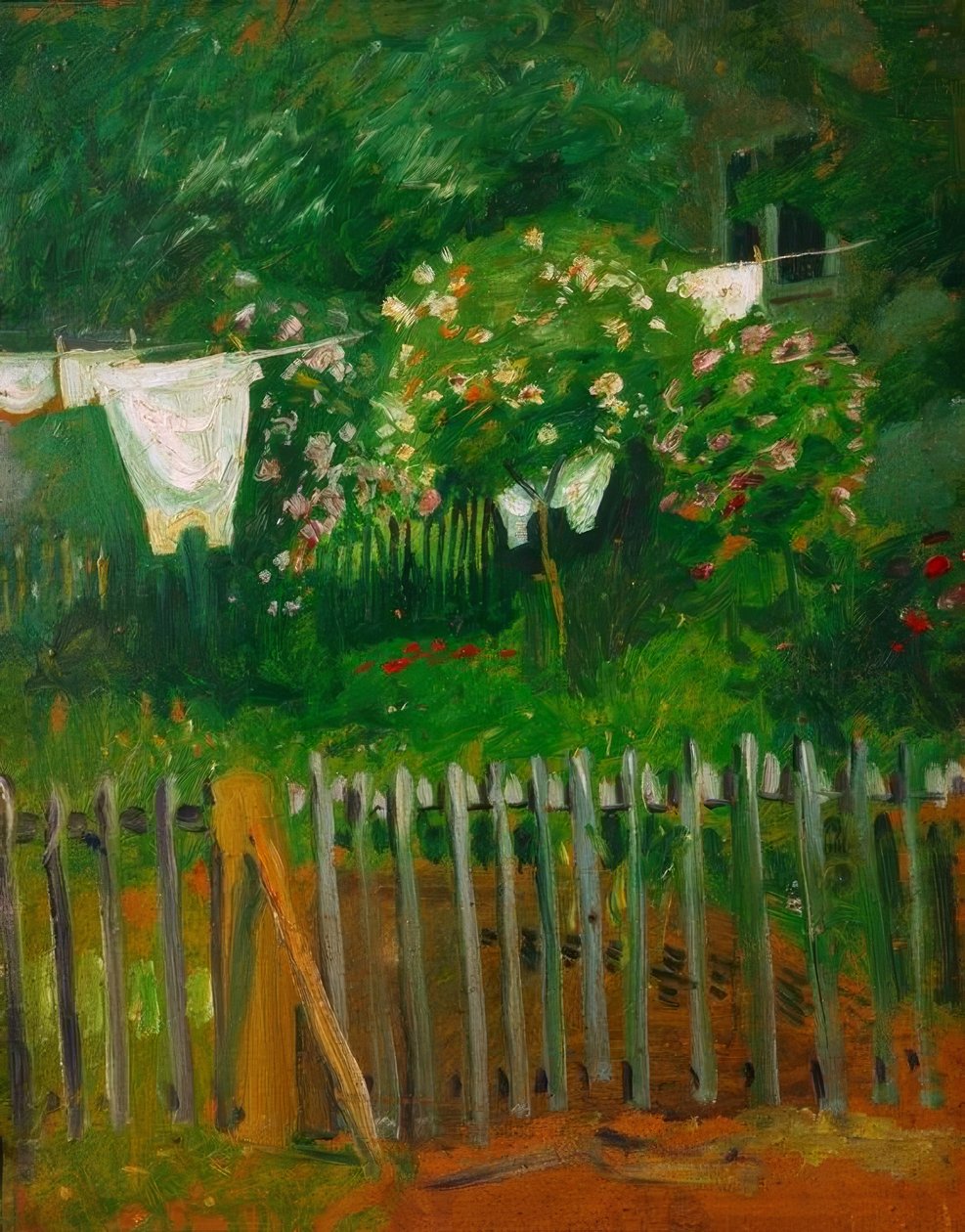 Wäsche im Garten Kandernissa tekijältä August Macke