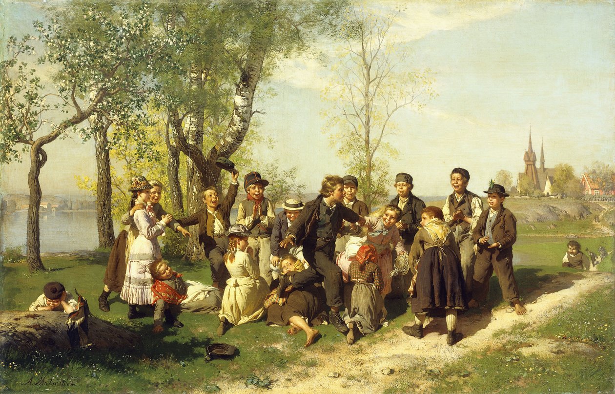 Lapset leikkimässä, tekijältä August Malmström