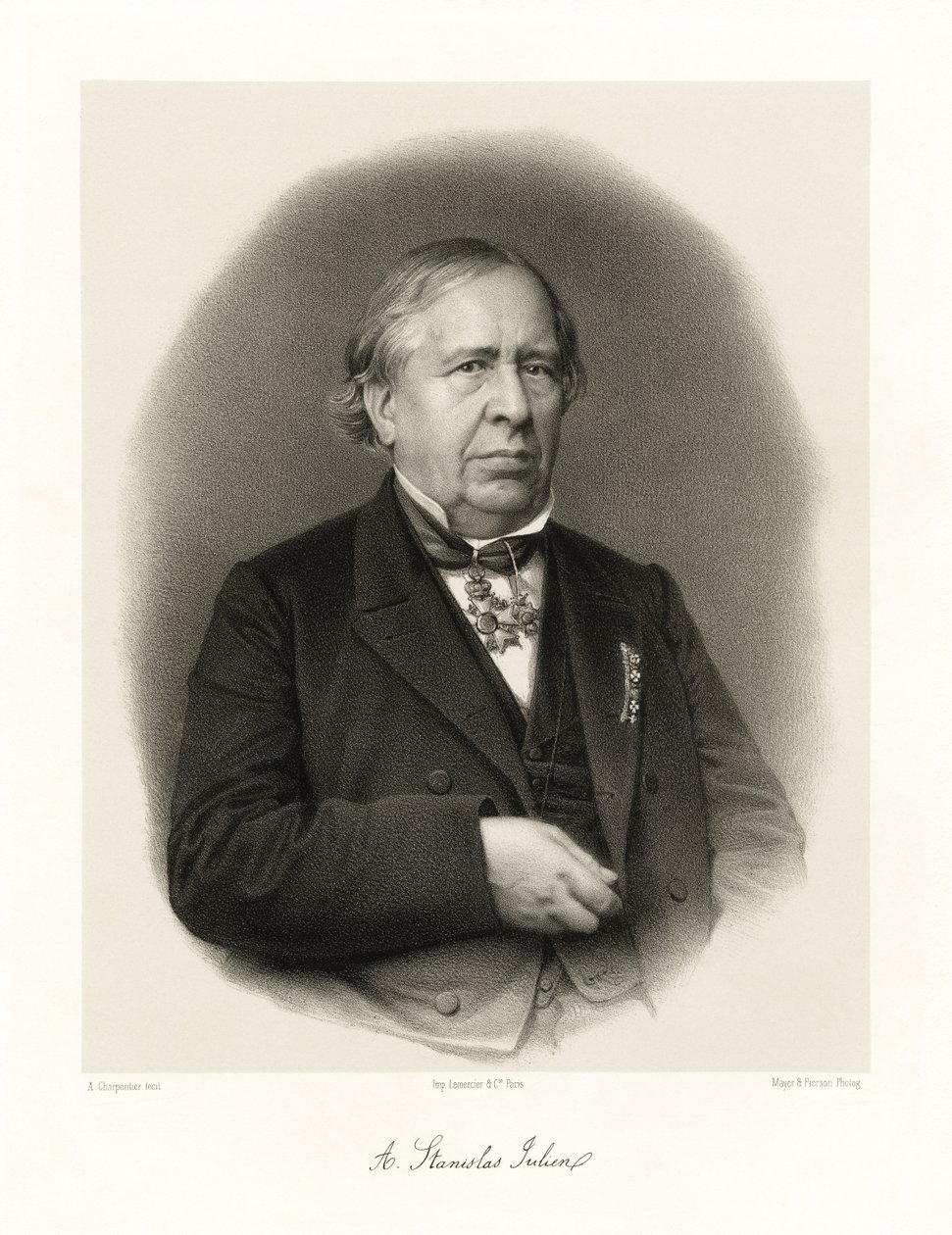 Aignan Stanislas Julien, 1865-66 tekijältä Auguste Charpentier