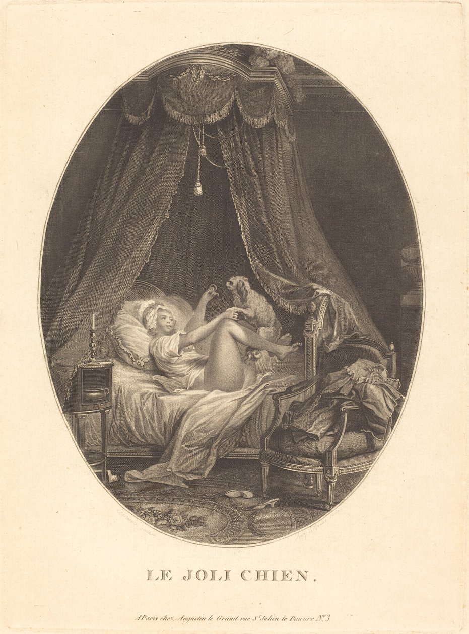Kaunis koira tekijältä Auguste Claude Simon Legrand after Nicolas Lavreince