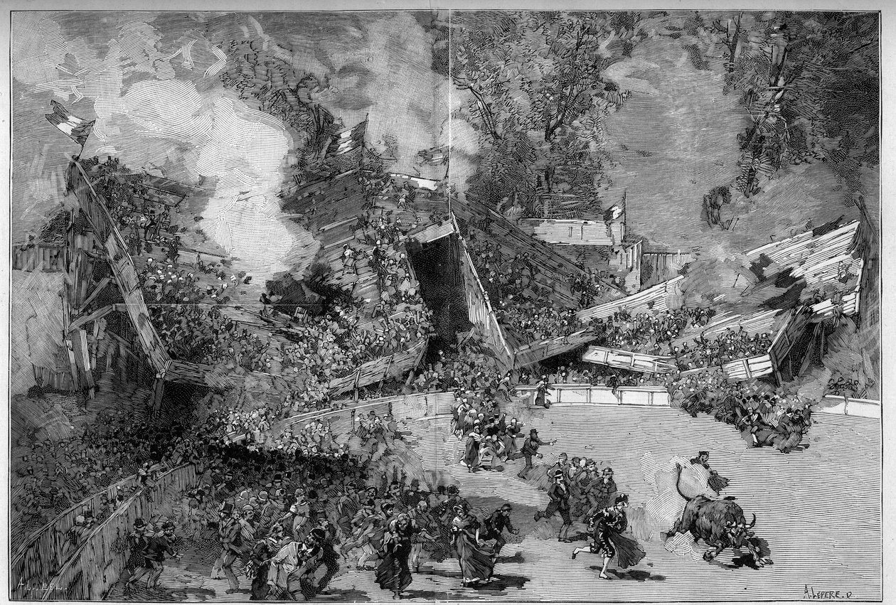 Arenes du Pradon katastrofi, Marseille tekijältä Auguste Lepere