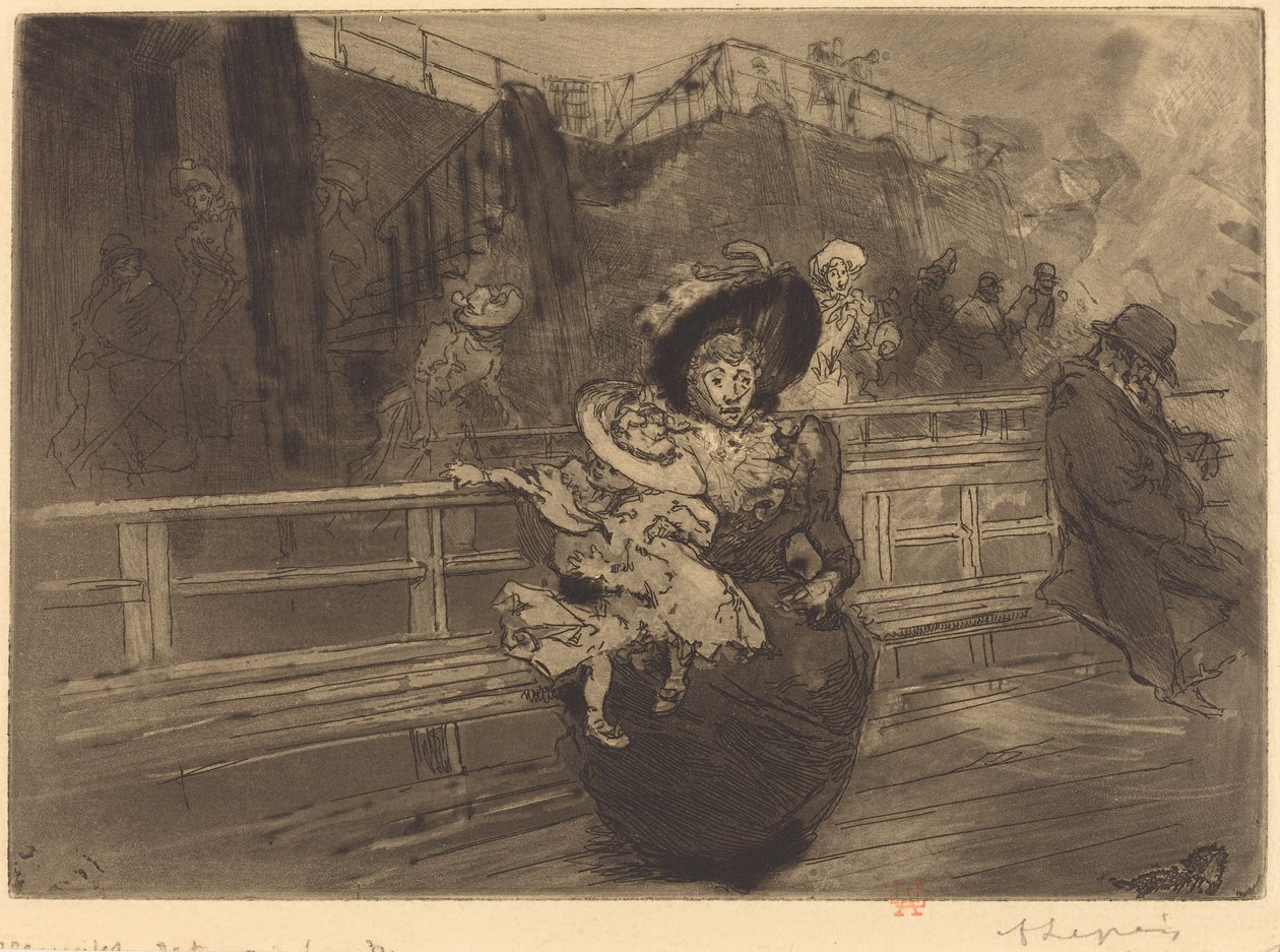 Lähtö Greenwichiin (Depart pour Greenwich) tekijältä Auguste Lepere
