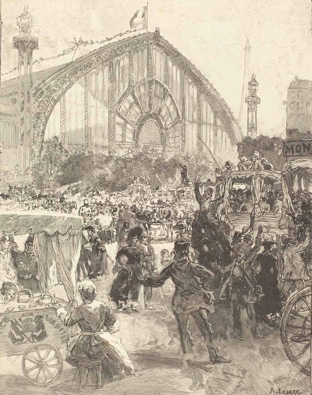 The Palace of Machines, julkaistu 1889. tekijältä Auguste Lepere