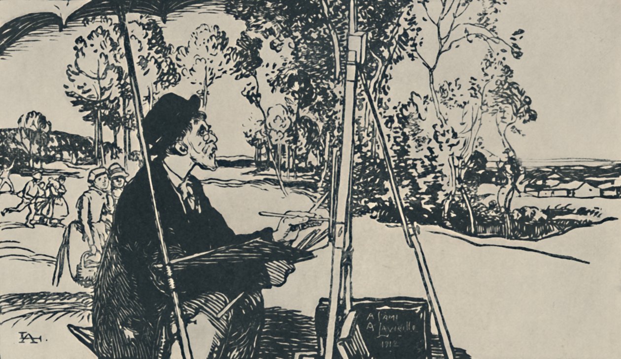 Maisemapiirtäjä, 1919 tekijältä Auguste Louis Lepère