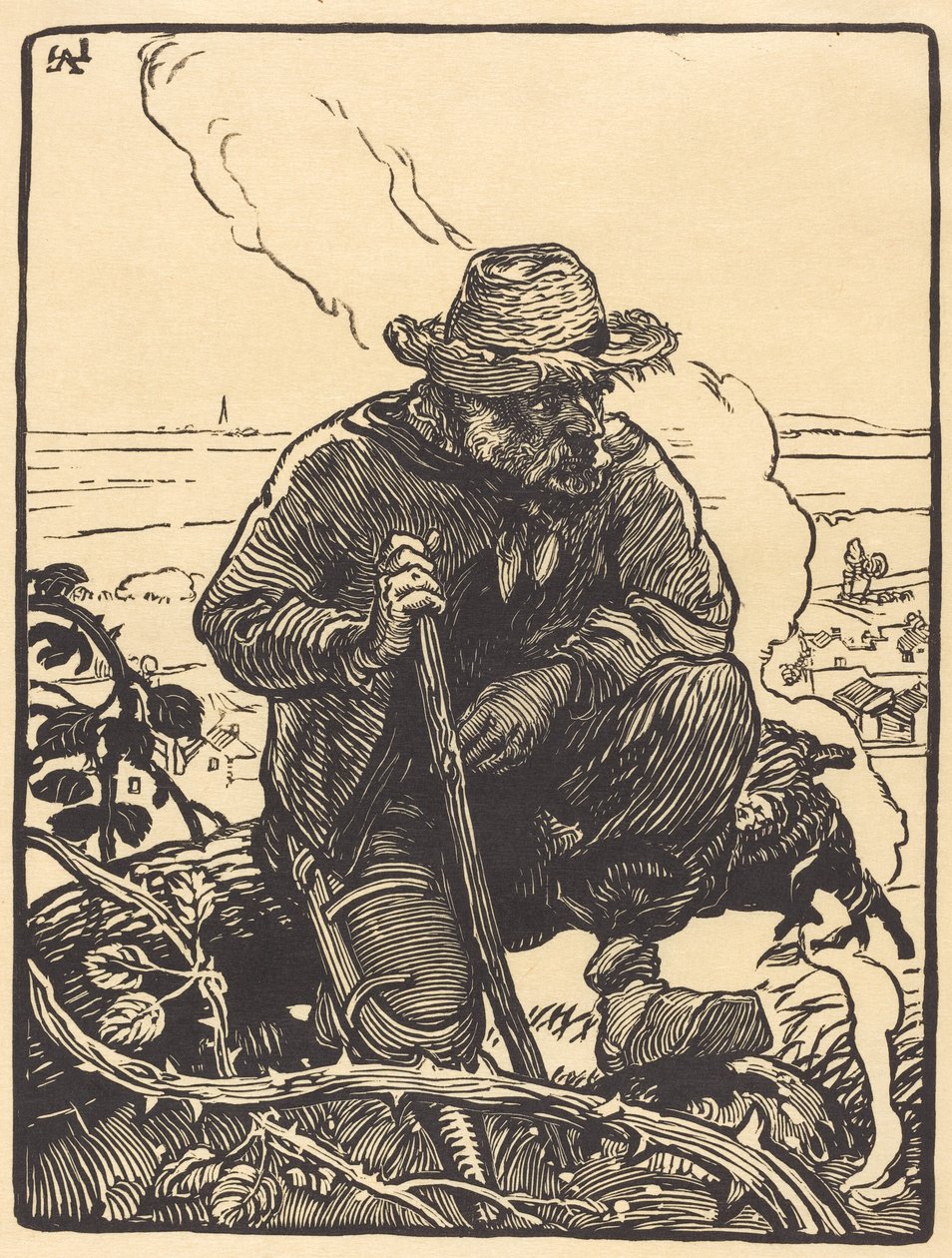Maalaiskerjäläinen, 1895. tekijältä Auguste Lepere