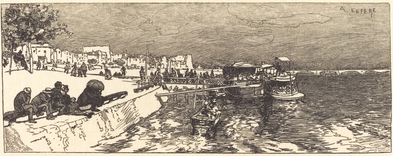 Bercyn laituri (Embarcadere a Bercy) tekijältä Auguste Lepere