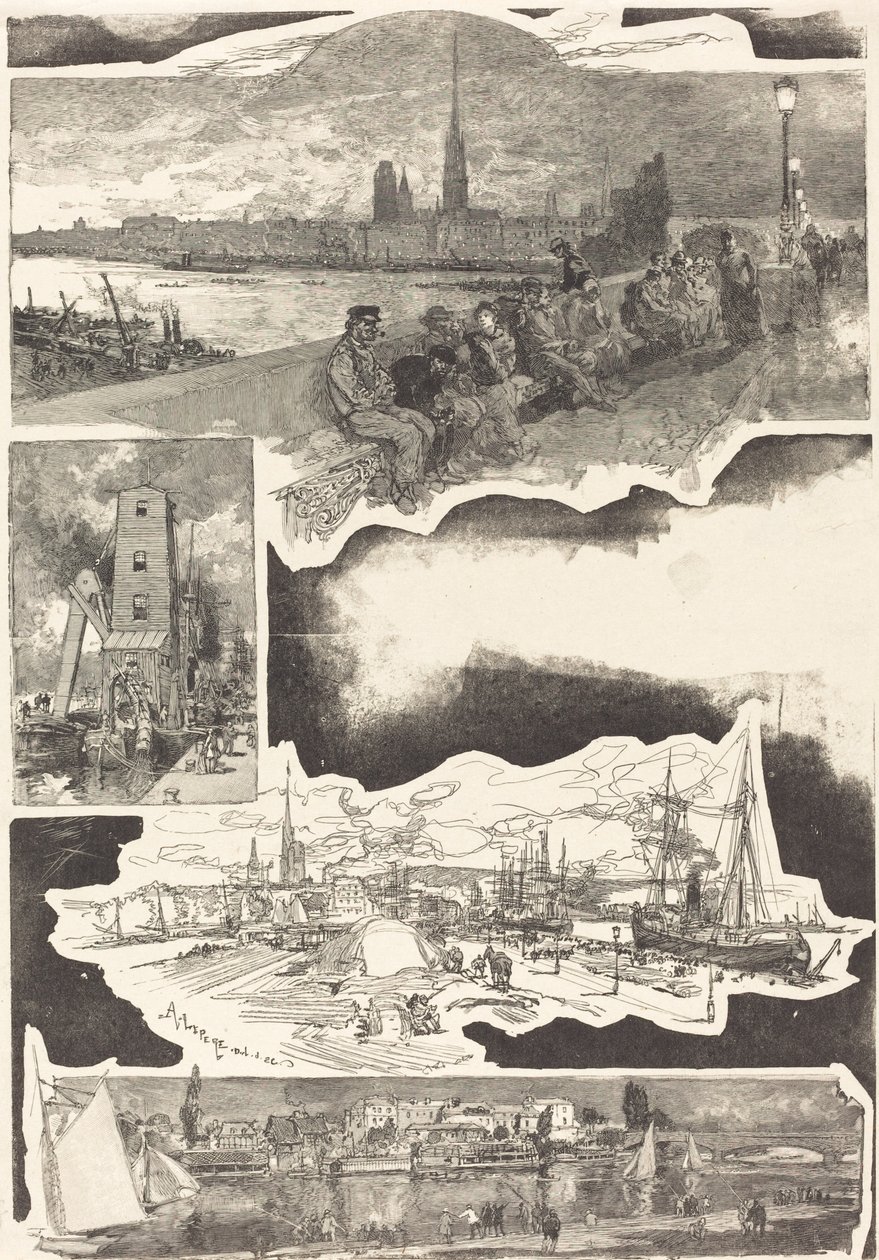 Rouen, 1888. tekijältä Auguste Lepere