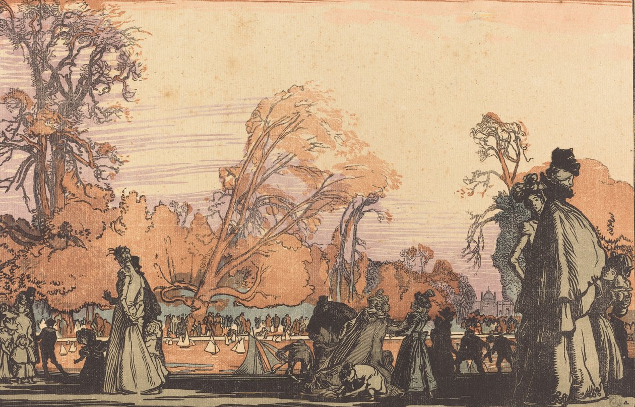 Lampi Tuileriesissa, 1898. tekijältä Auguste Lepere