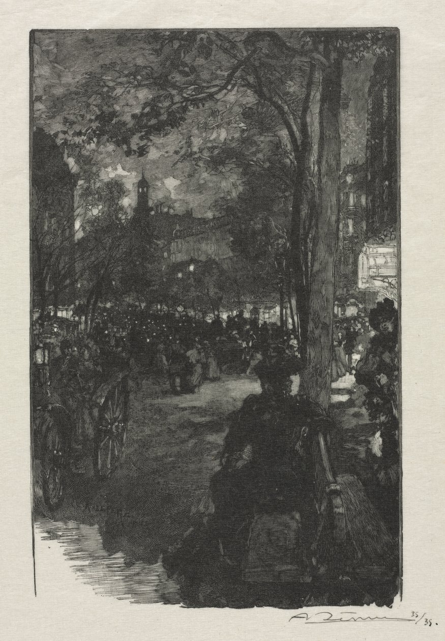 Boulevard Montmartre, ilta tekijältä Auguste Louis Lepère