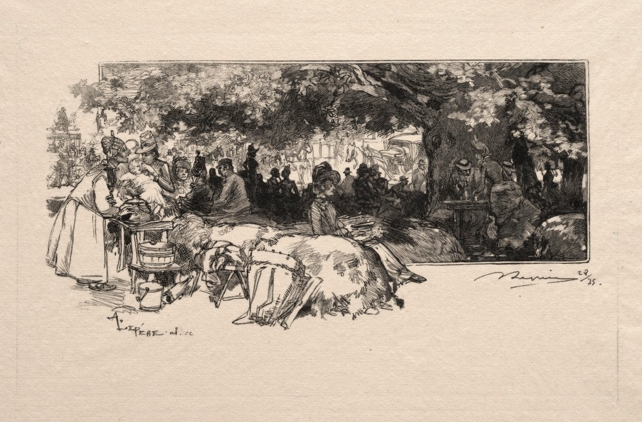 Mere Pichardin ruokala, 1888. tekijältä Auguste Louis Lepère