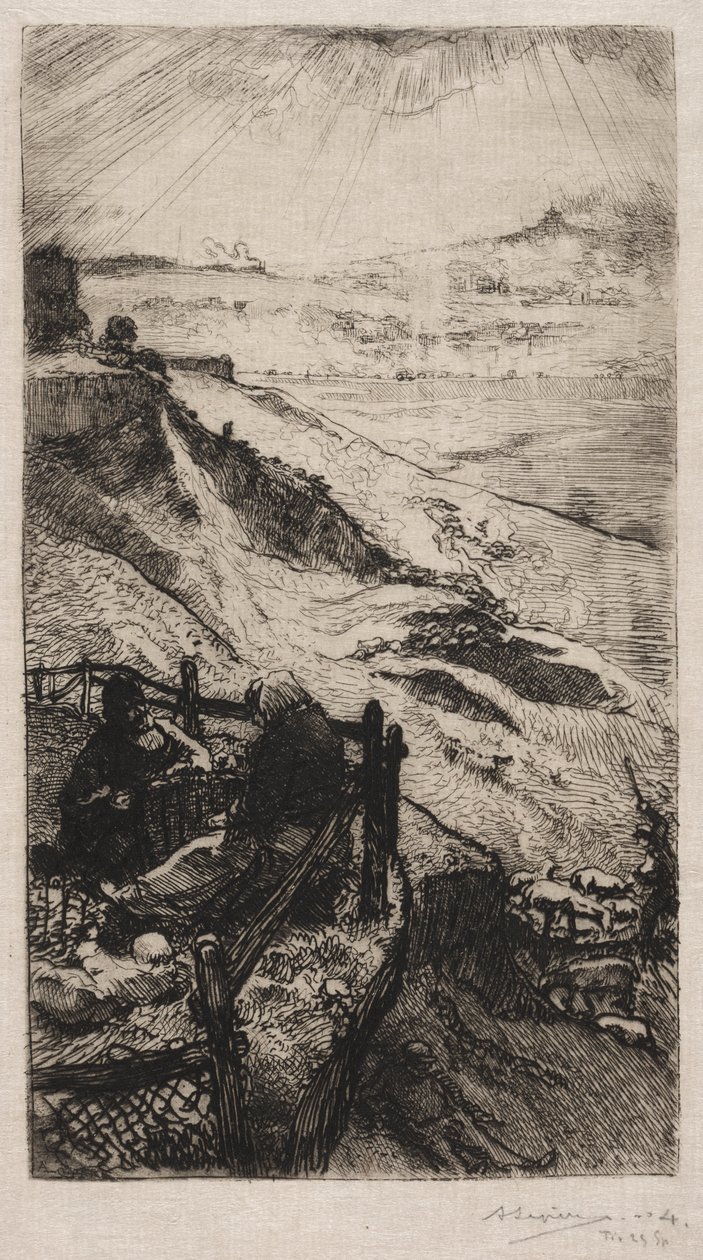 Ura Amerikassa lähellä Pariisia, 1898. tekijältä Auguste Louis Lepère