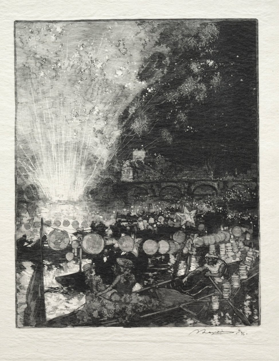 Venetsialainen festivaali. tekijältä Auguste Louis Lepère