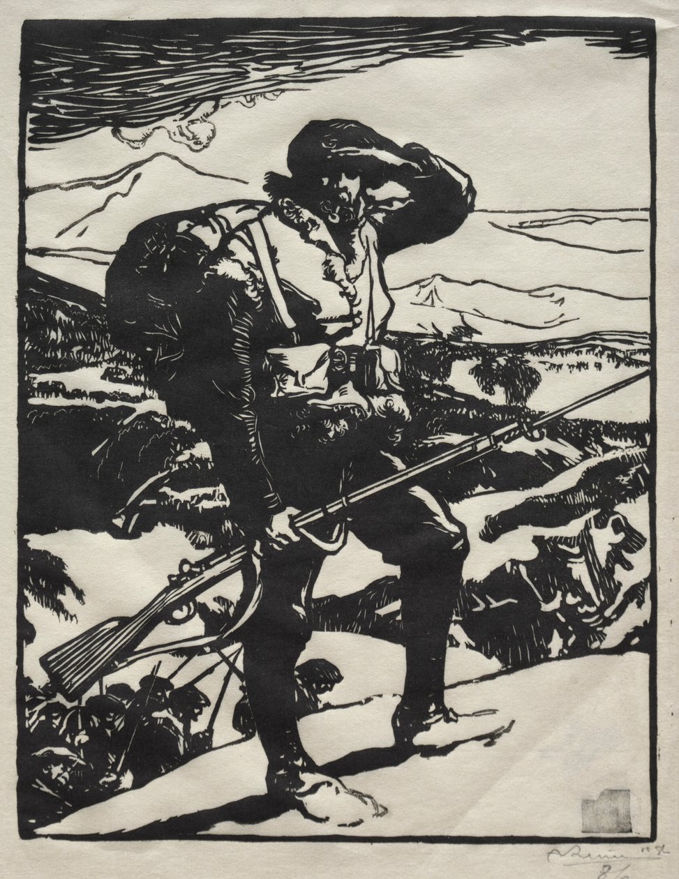 Sodan historia: Alpine Chasseur. tekijältä Auguste Louis Lepère