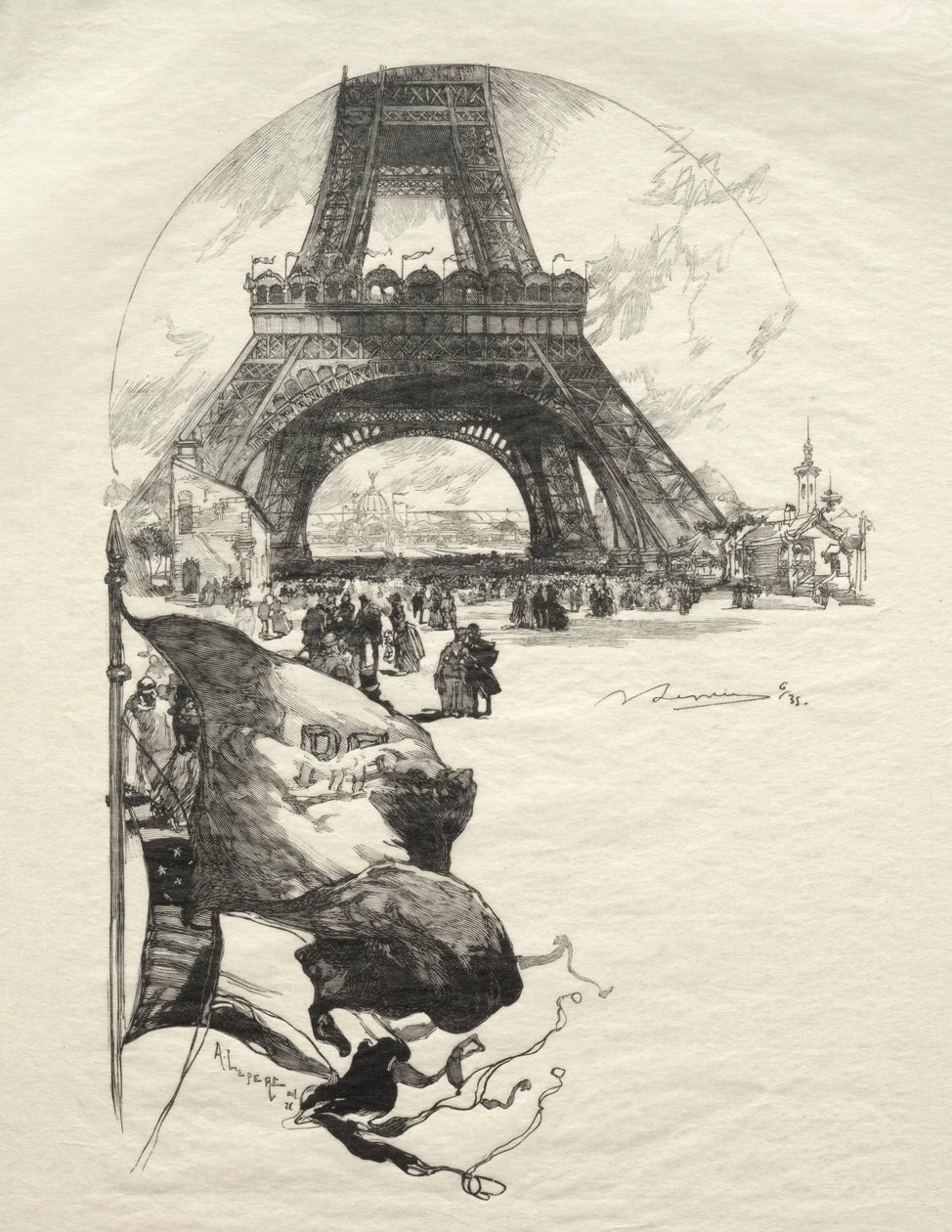Eiffel torni. tekijältä Auguste Louis Lepère