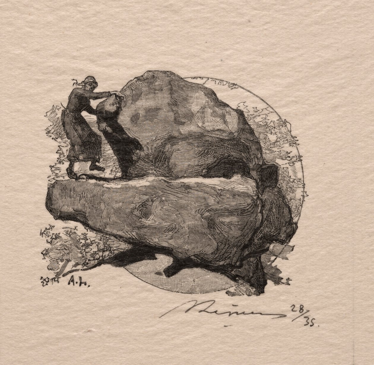 Järkyttävä kivi. tekijältä Auguste Louis Lepère