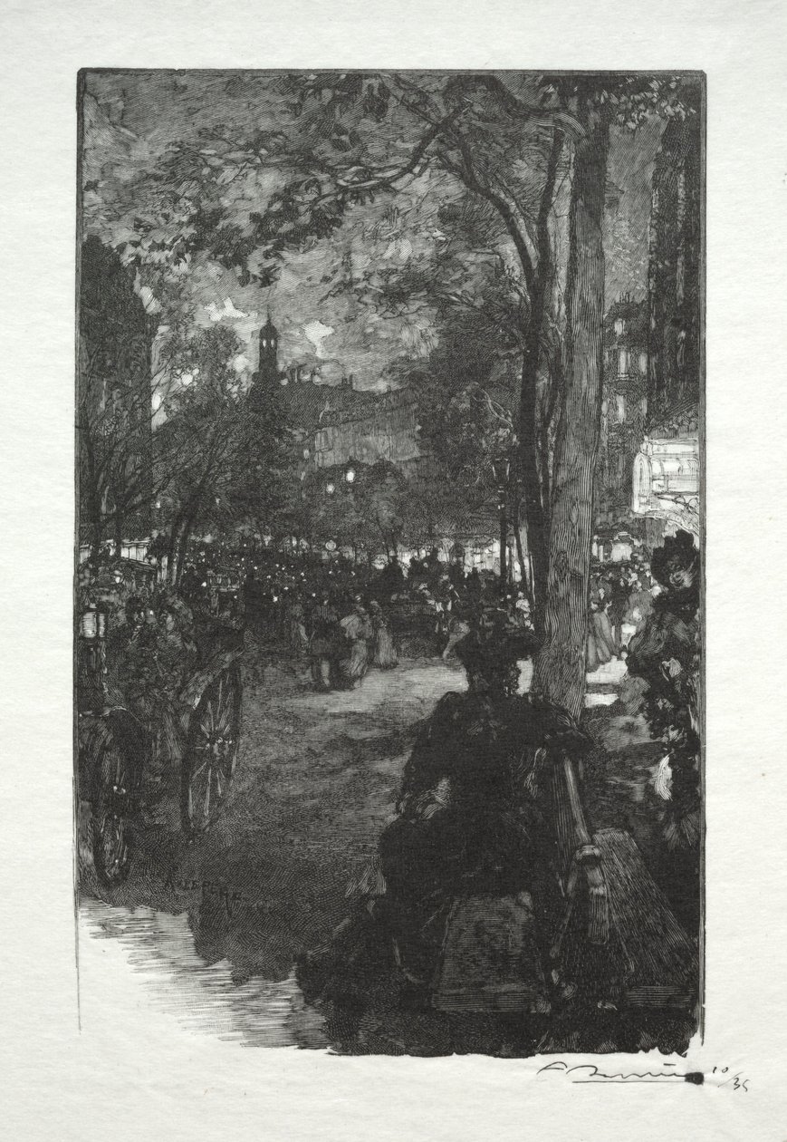 Boulevard Montmartre, ilta. tekijältä Auguste Louis Lepère
