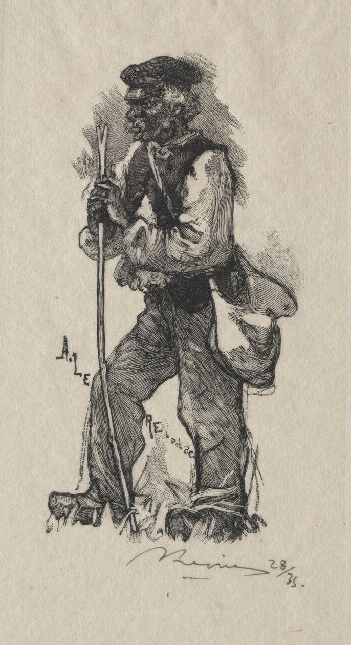 Käärmeen sieppaaja, 1889. tekijältä Auguste Louis Lepère