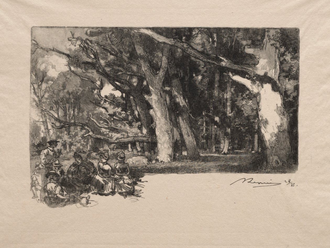 Keskipäivä metsässä tekijältä Auguste Louis Lepère