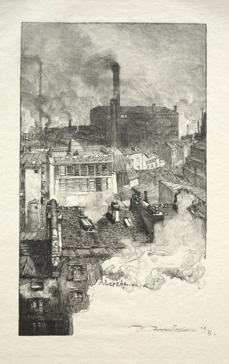 Gobelins-alue, 1889. tekijältä Auguste Louis Lepère