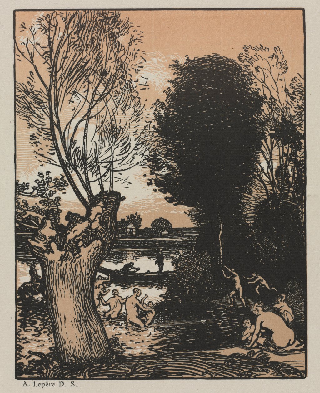 Kesäilta, 1910. tekijältä Auguste Louis Lepère