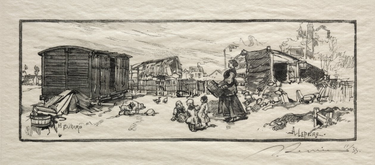 Vaunutalo (Le wagon-logement) tekijältä Auguste Louis Lepère