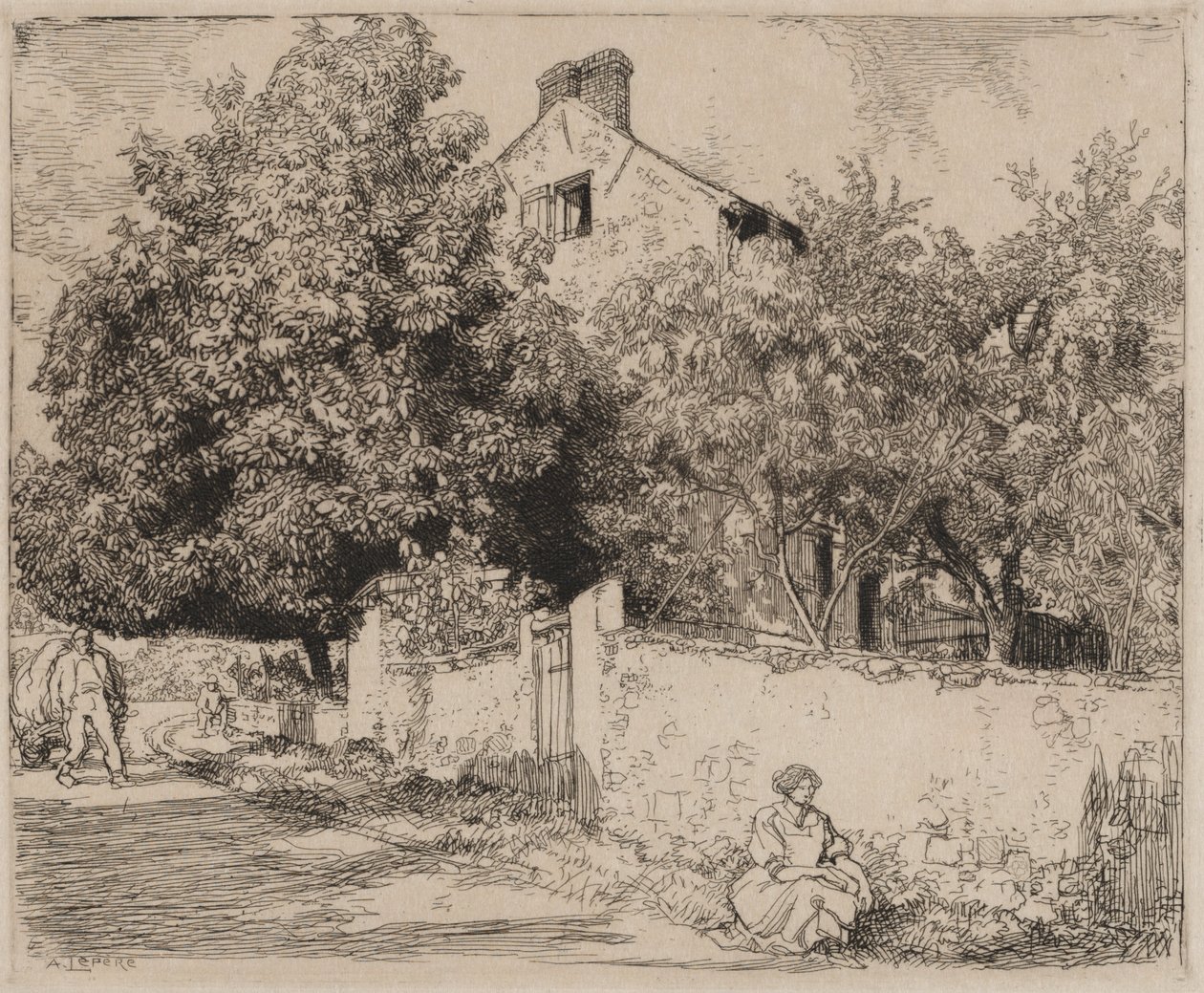 The House of Madame B., 1915. tekijältä Auguste Louis Lepère