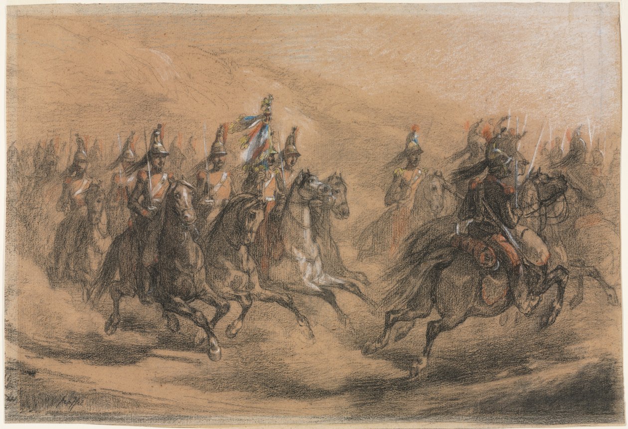 Cavalry Charge, c. 1840. tekijältä Auguste Raffet