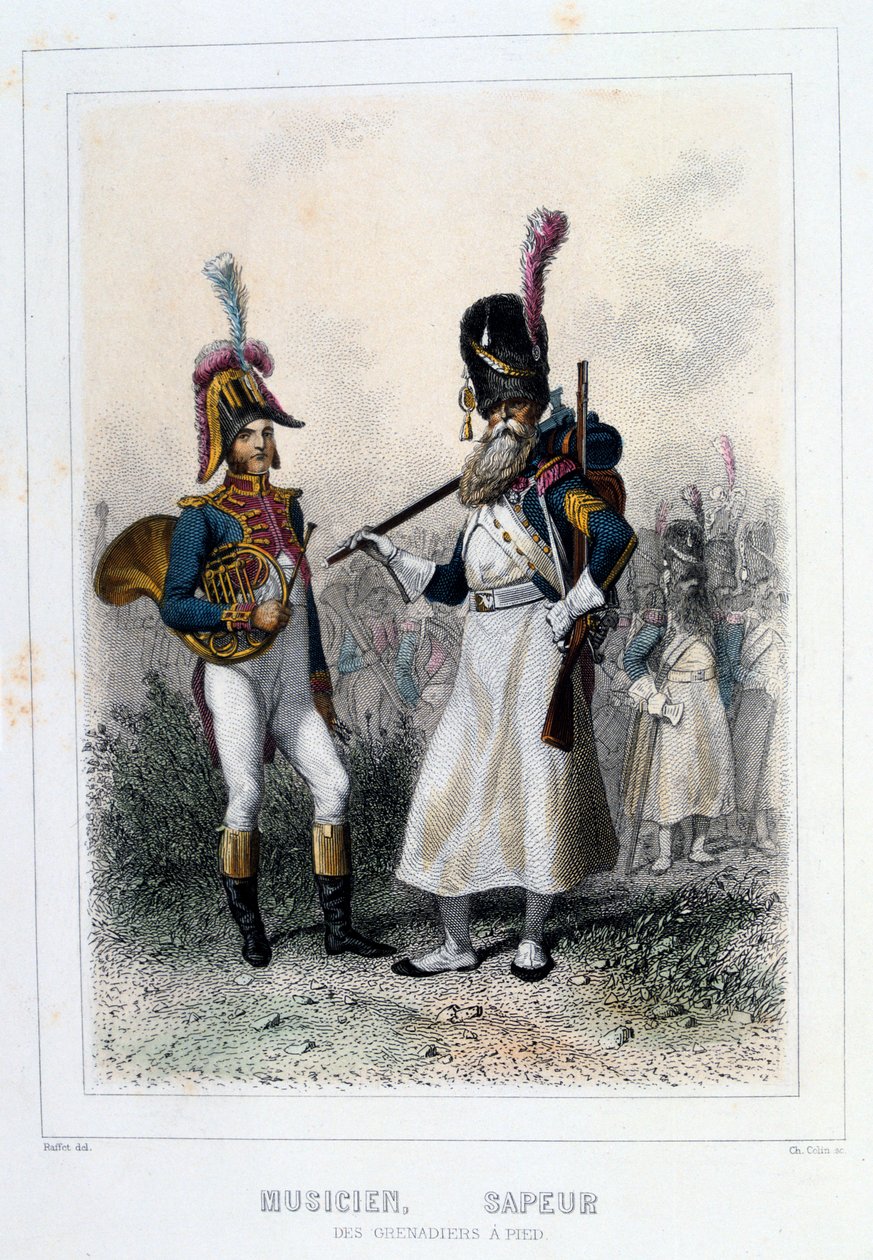 Grenadiers-à-Piedin muusikko ja sapööri, 1859. tekijältä Auguste Raffet