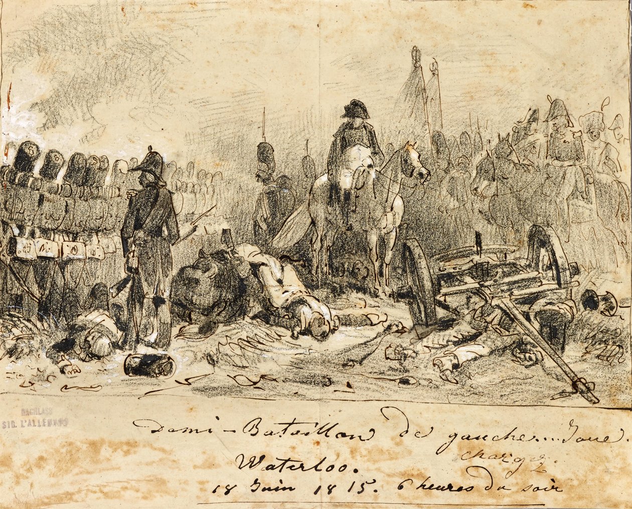 Napoleon Waterloon taistelussa tekijältä Auguste Raffet