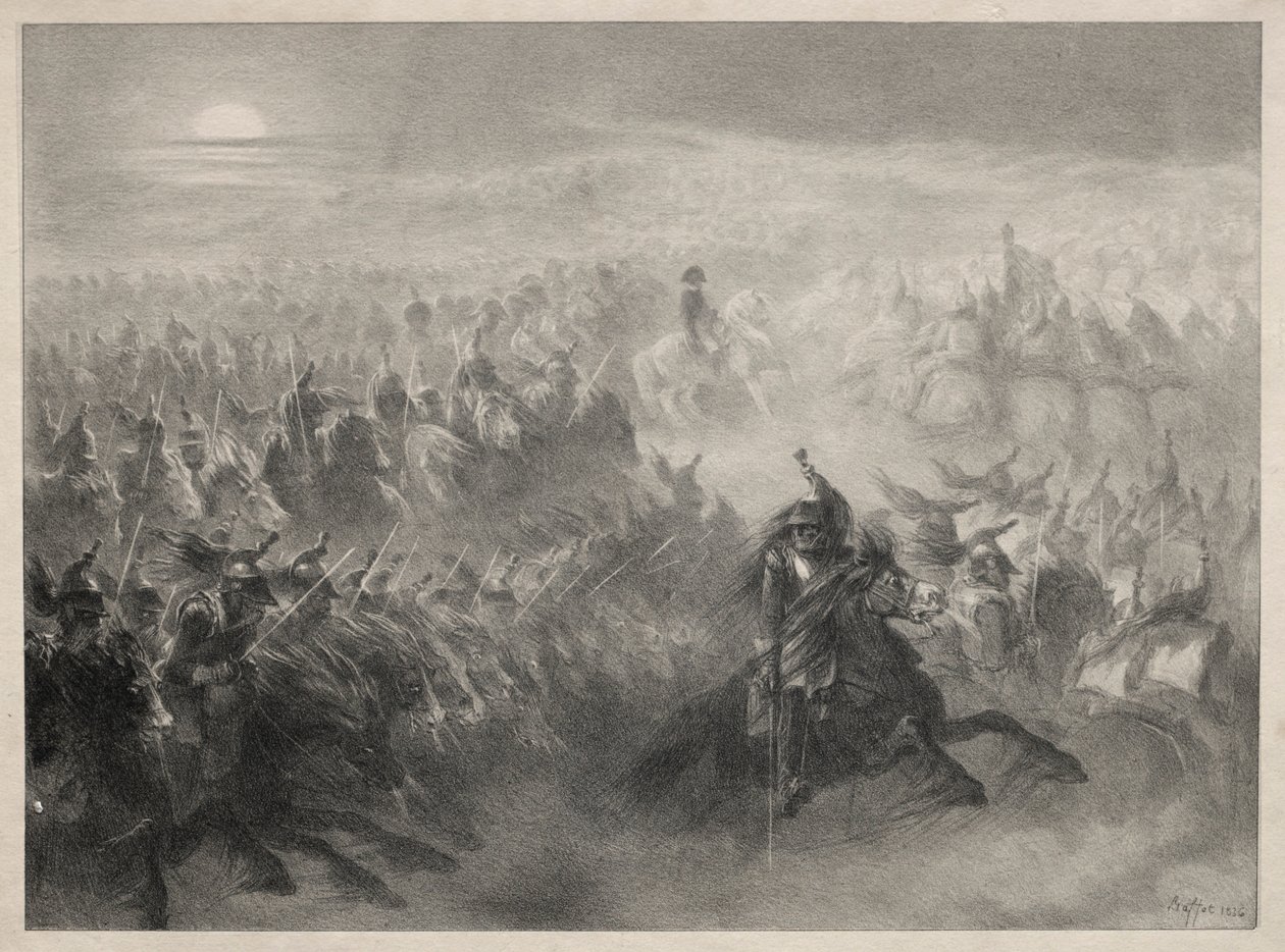 Review at Night, 1816. tekijältä Auguste Raffet