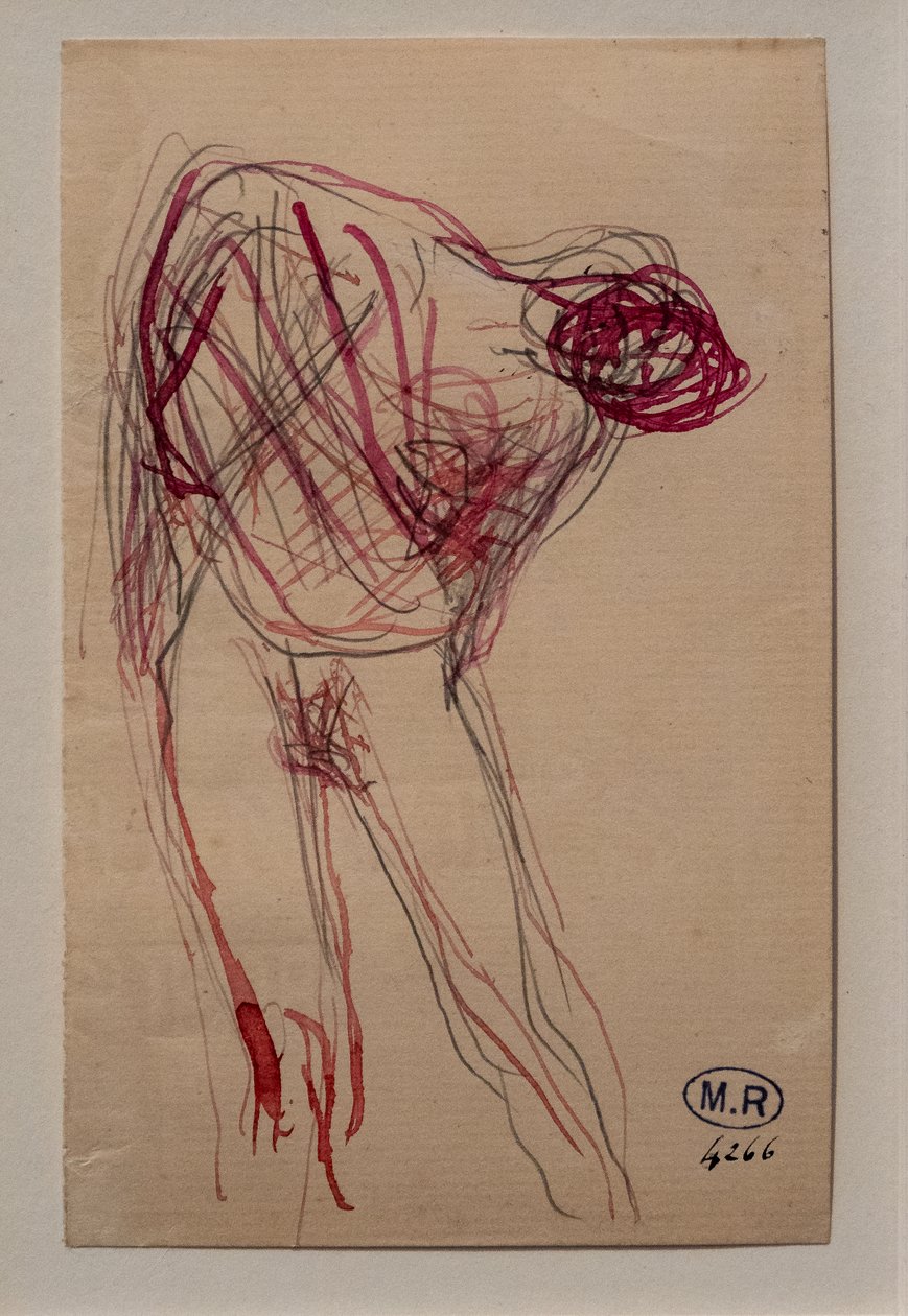 Puolialaston nainen, oikealle nojaava nainen. tekijältä Auguste Rodin