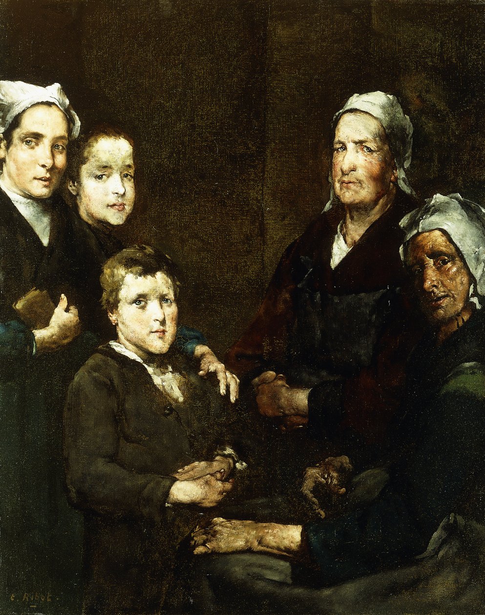 Breton-perhe; Bretonin perhe, tekijältä Auguste Theodule Ribot