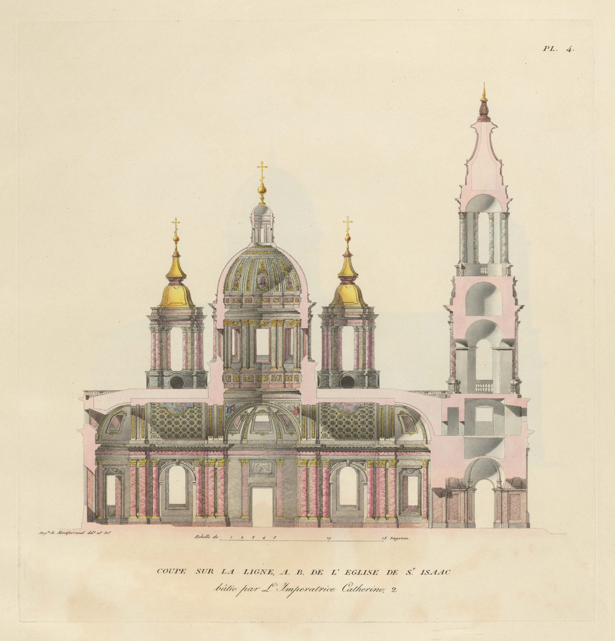 Pyhän Iisakin katedraali, 1820 tekijältä Auguste de Montferrand