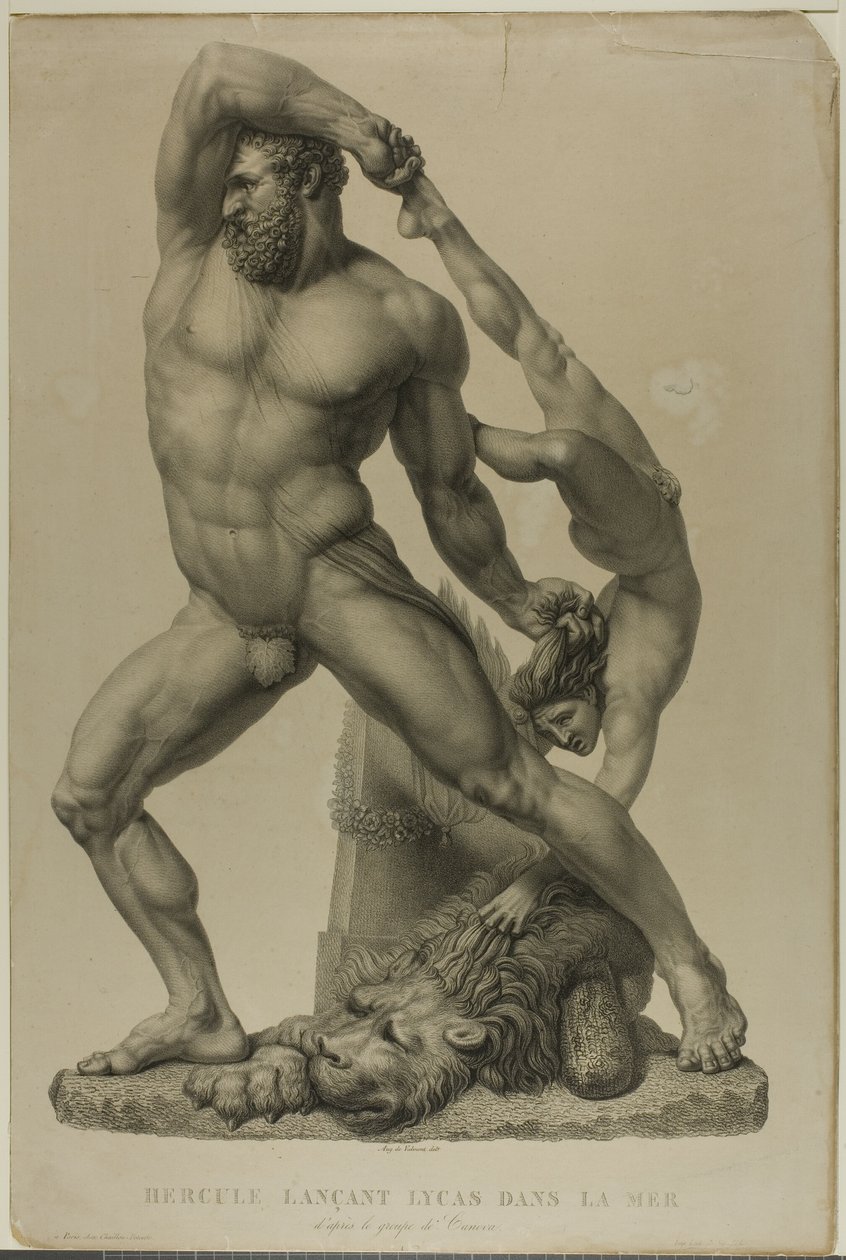 Hercules heittää lichas mereen tekijältä Auguste de Valmont