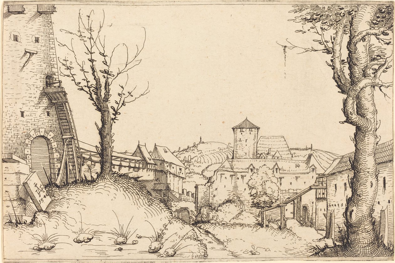 Linnan piha, 1546. tekijältä Augustin Hirschvogel
