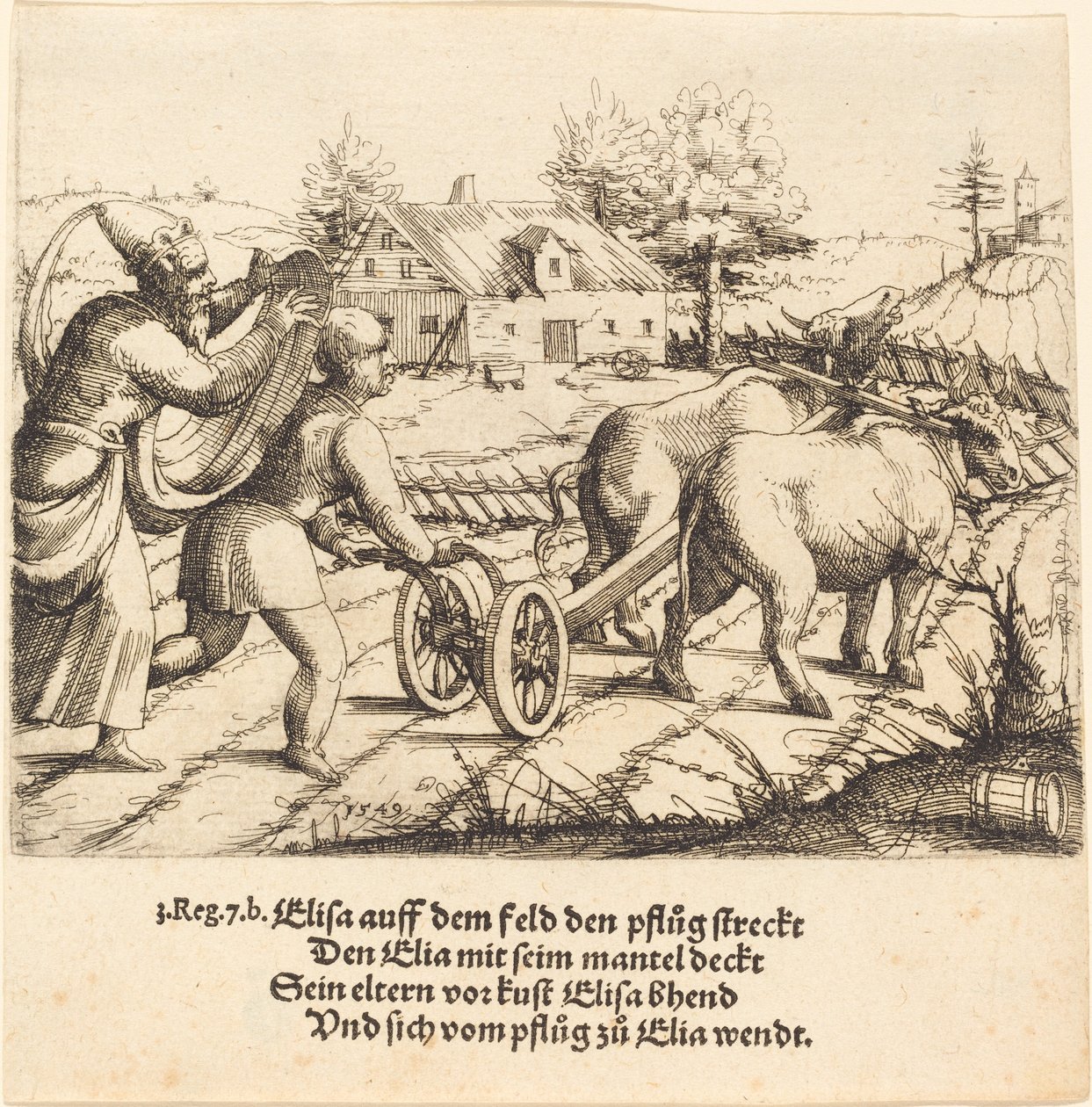 Elia Anoints Elisa, 1549. tekijältä Augustin Hirschvogel