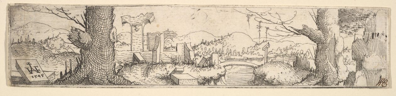 Maisema, 1545. tekijältä Augustin Hirschvogel