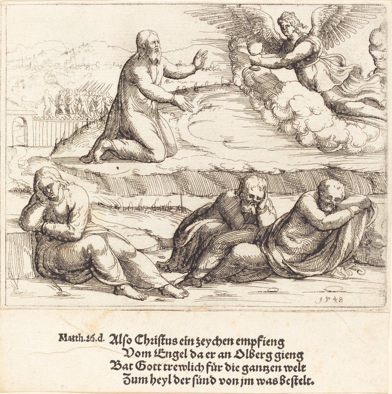 Agony in the Garden, 1548. tekijältä Augustin Hirschvogel