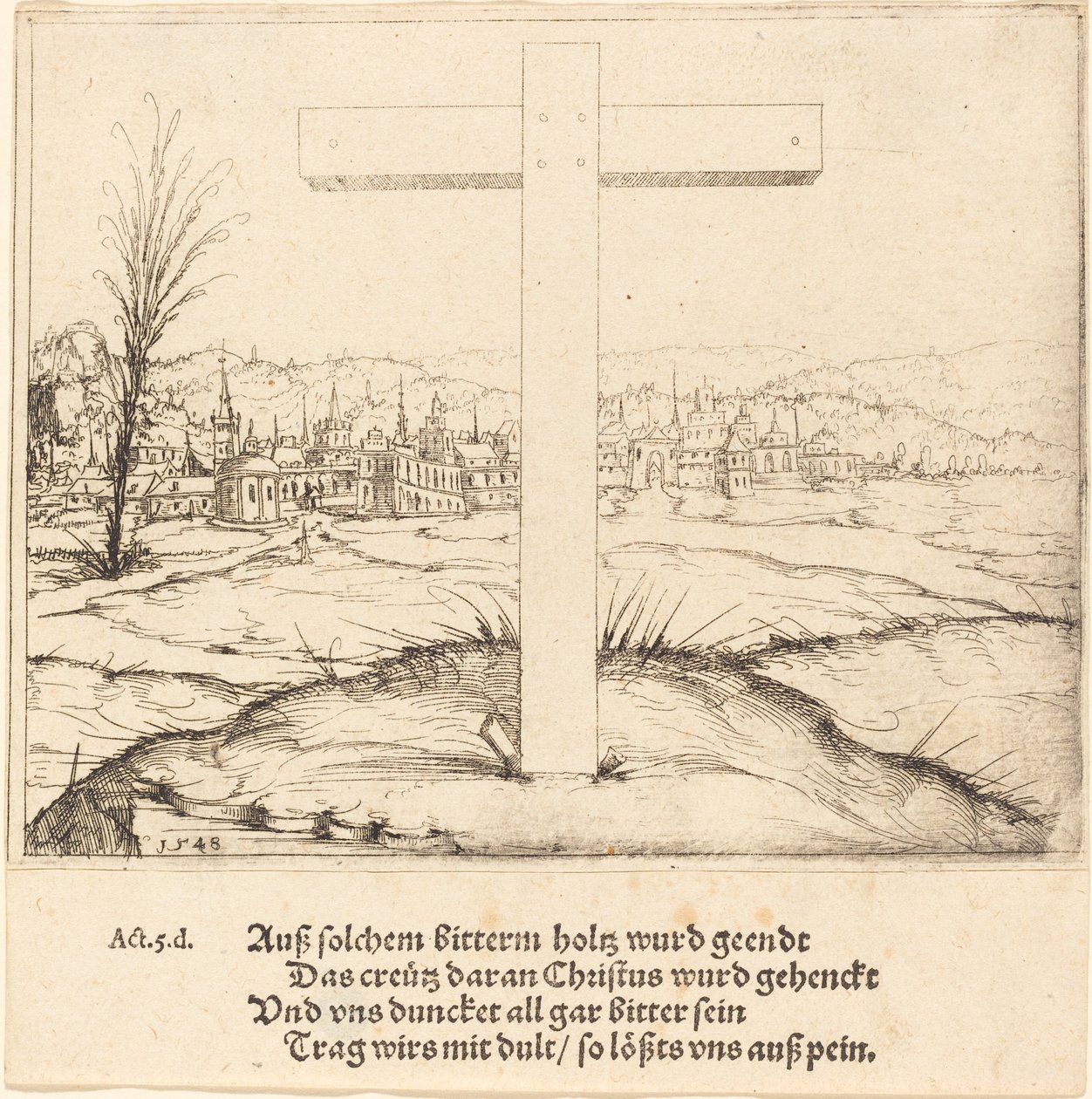 Kristuksen risti, 1548. tekijältä Augustin Hirschvogel
