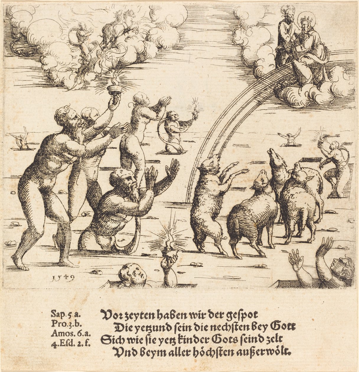 Viimeinen tuomio, 1549. tekijältä Augustin Hirschvogel