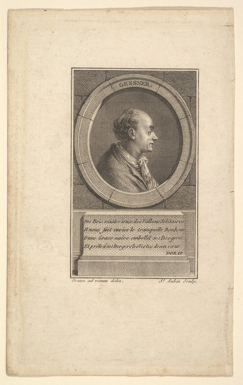 Gessnerin muotokuva, 1775. tekijältä Augustin de Saint Aubin