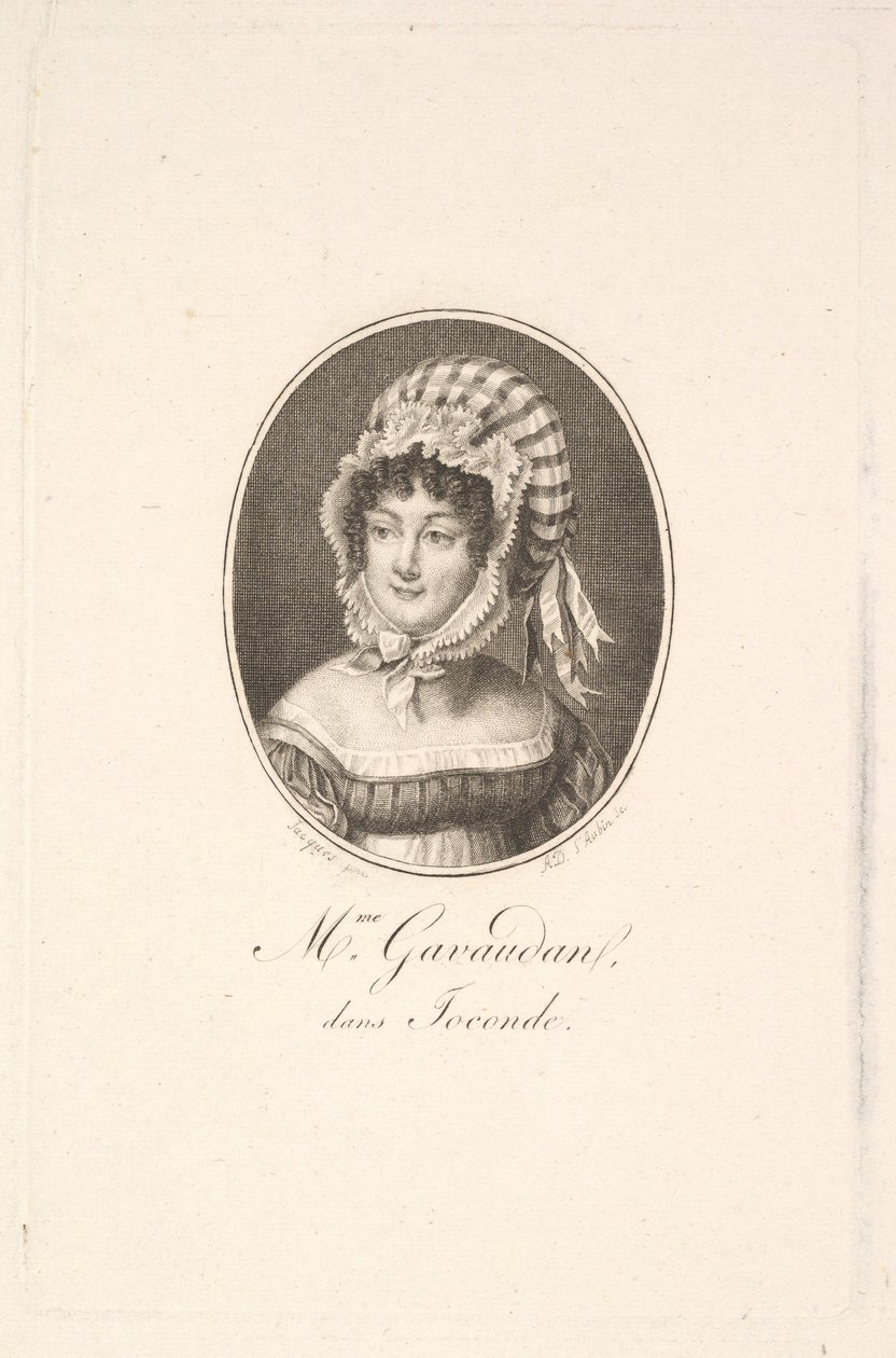 Madame Gavaudanin muotokuva. tekijältä Augustin de Saint Aubin