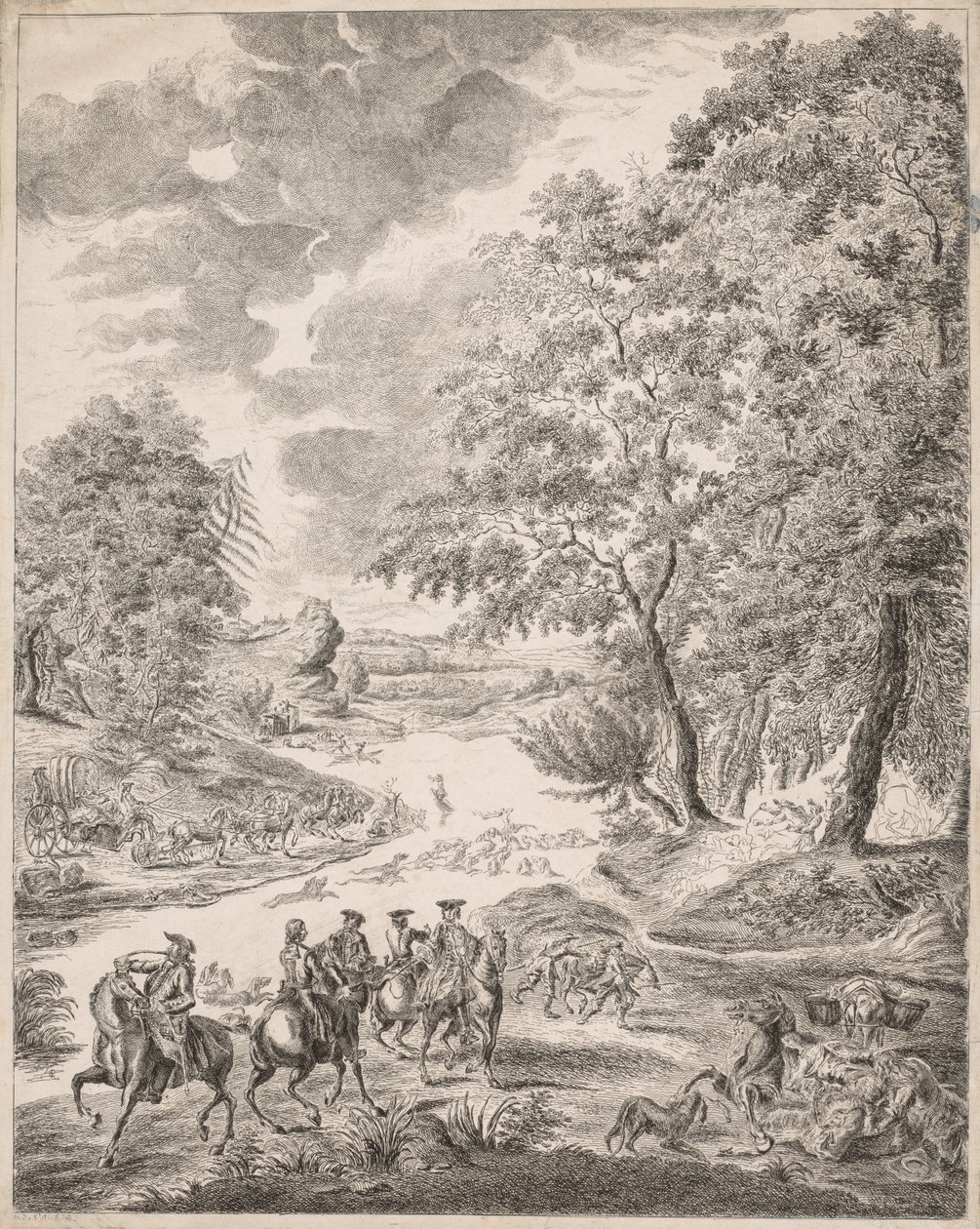 Hirvenmetsästys tekijältä Augustin de Saint Aubin