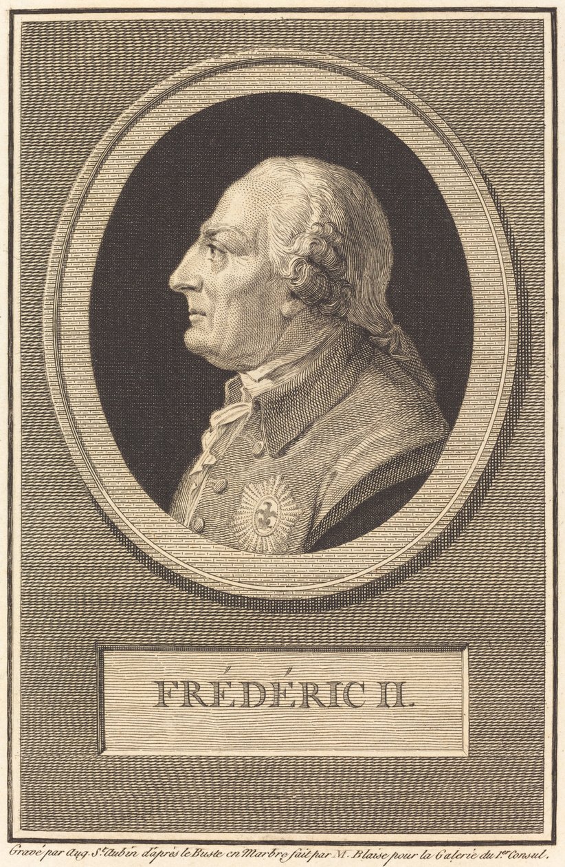 Frederick II tekijältä Augustin de Saint Aubin after Barthelemy Blaise