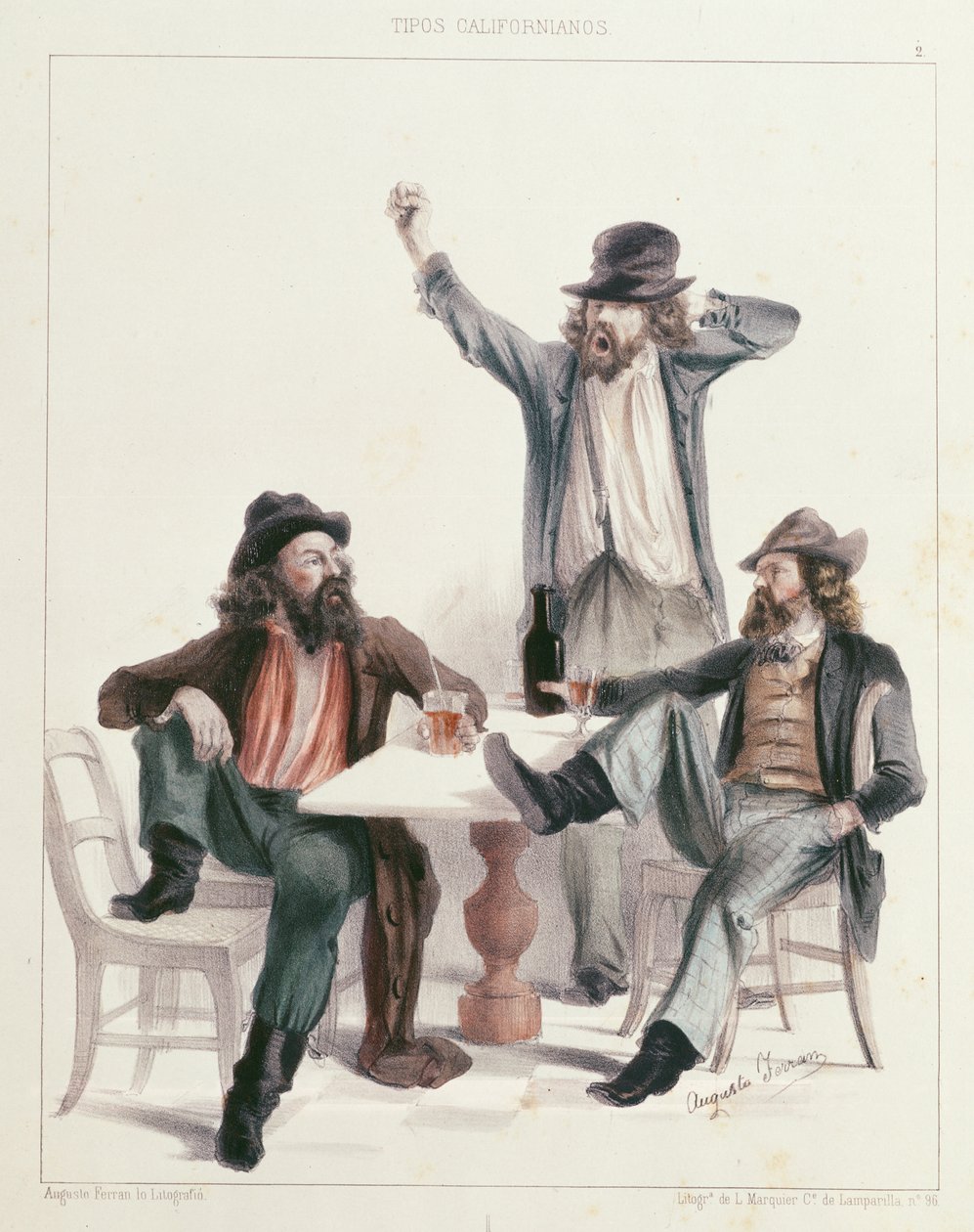 Comfort, "Tipos Californianos" -sarjasta, 1850 tekijältä Augustus or Augusto Ferran