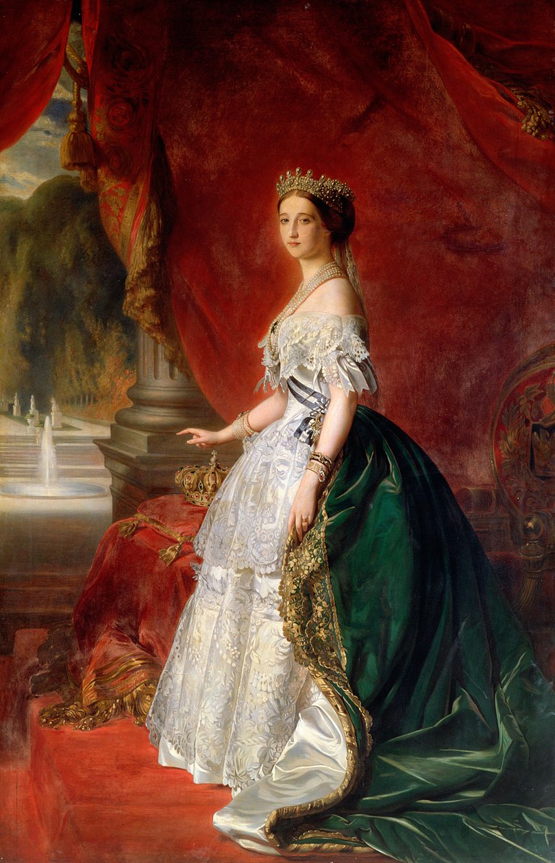Ranskan keisarinna Eugenien (1826-1920) muotokuva (katso myös 75383) (öljy) tekijältä Austrian School