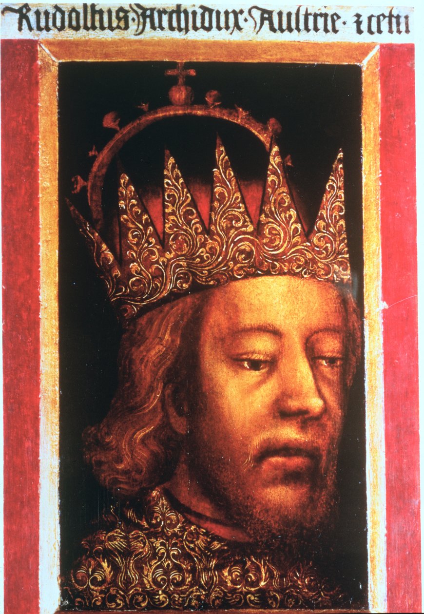 Rudolf IV, Itävallan ja Tirolin keisari (1339-65), noin 1360 (paneeli). tekijältä Austrian School