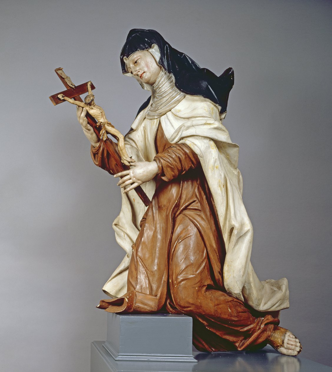 Pyhä Teresa Avilalainen (1515-82) n. 1760-65 (moniväri ja lehmus) tekijältä Austrian School
