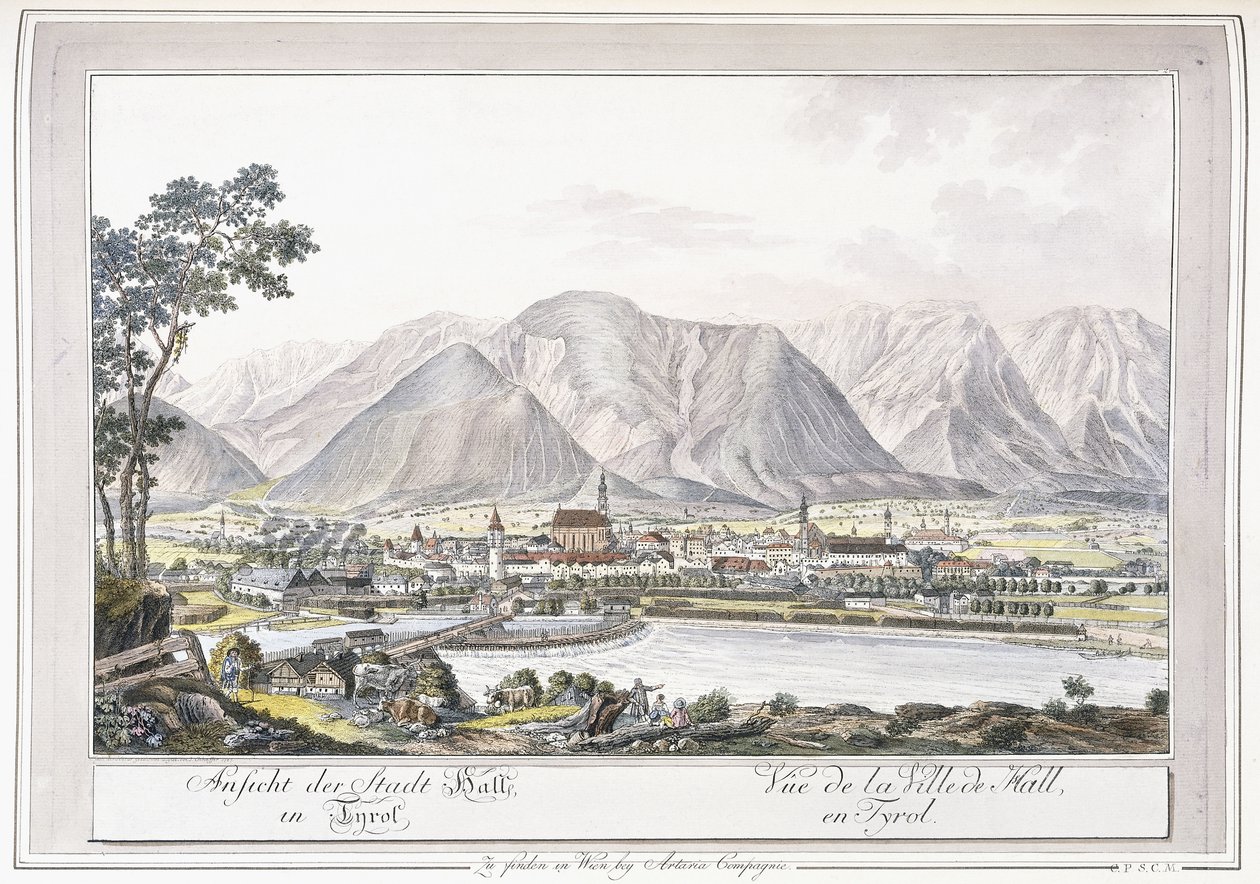 Näkymä Hall in Tirolissa, 1779-1792 tekijältä Austrian School