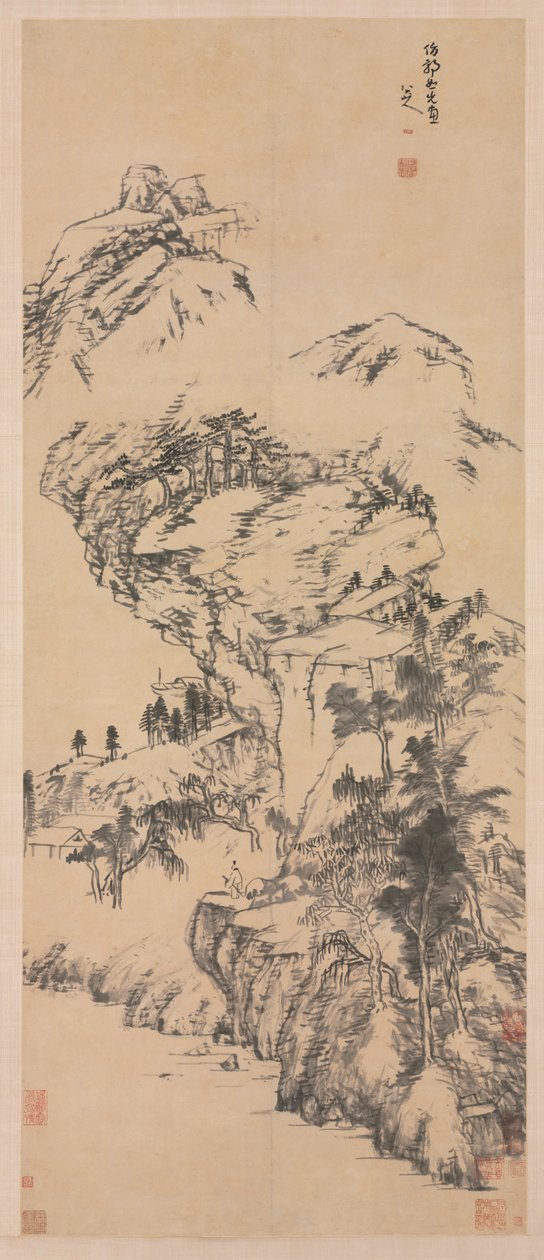 Maisema Guo Zhongshun jälkeen, 1600-luvun puoliväli - 1705. tekijältä Bada Shanren